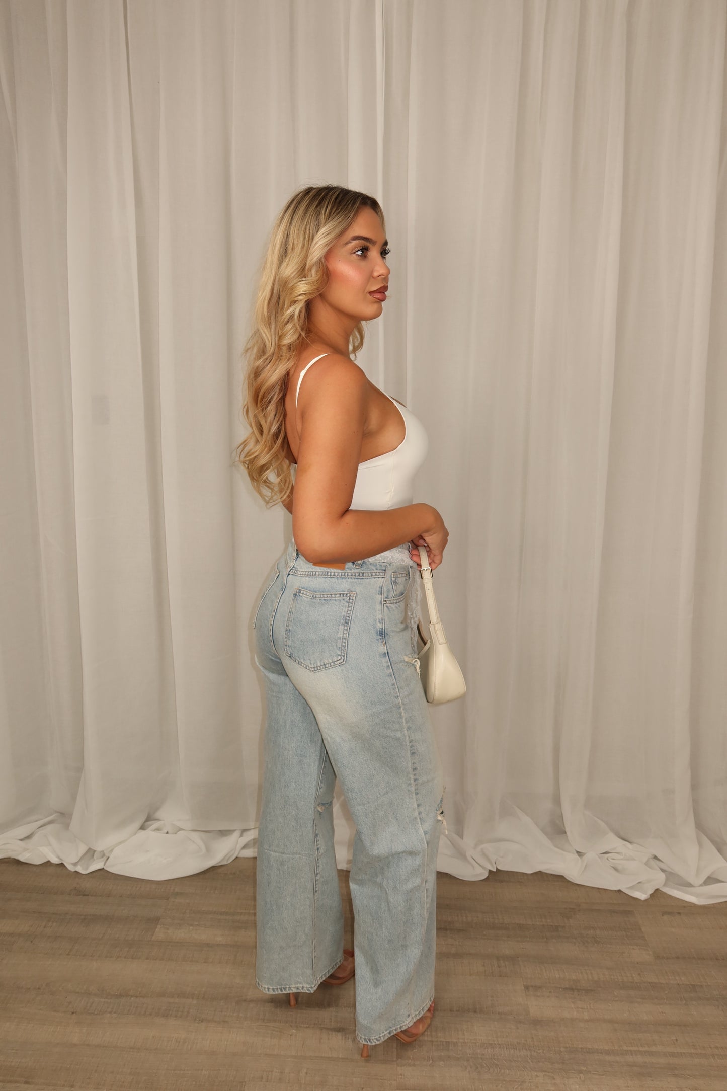 Ripped lace jeans