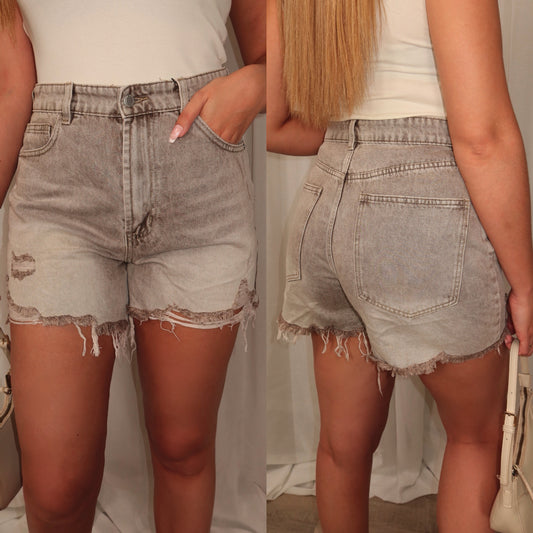 Savannah Denim Short Taupe
