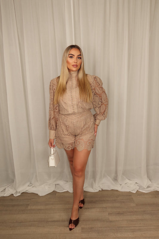 Bella Lace Pearl Set Beige